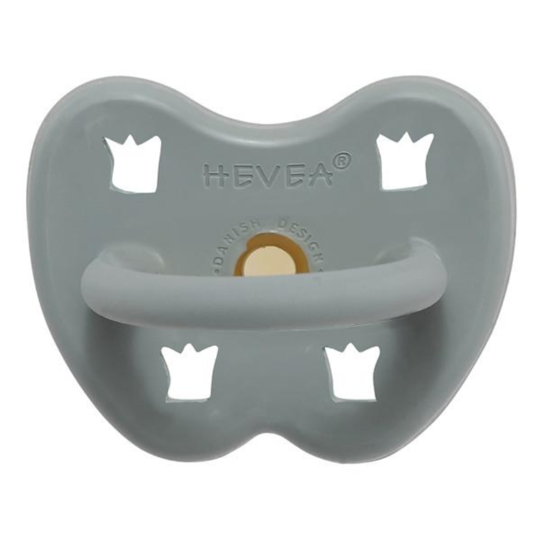 Hevea Round Teat Pacifiers Gorgeous Grey (3 to 36M)