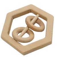 Hexagon Wooden Baby Rattle