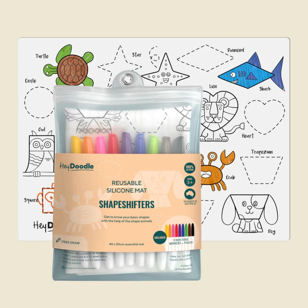 Hey Doodle ShapeShifters Classic Colouring & Doodle Mat