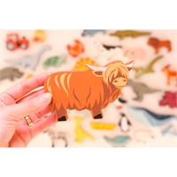 Highland Cow Wooden Animal