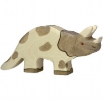 Holztiger Wooden Triceratops Play Figurine