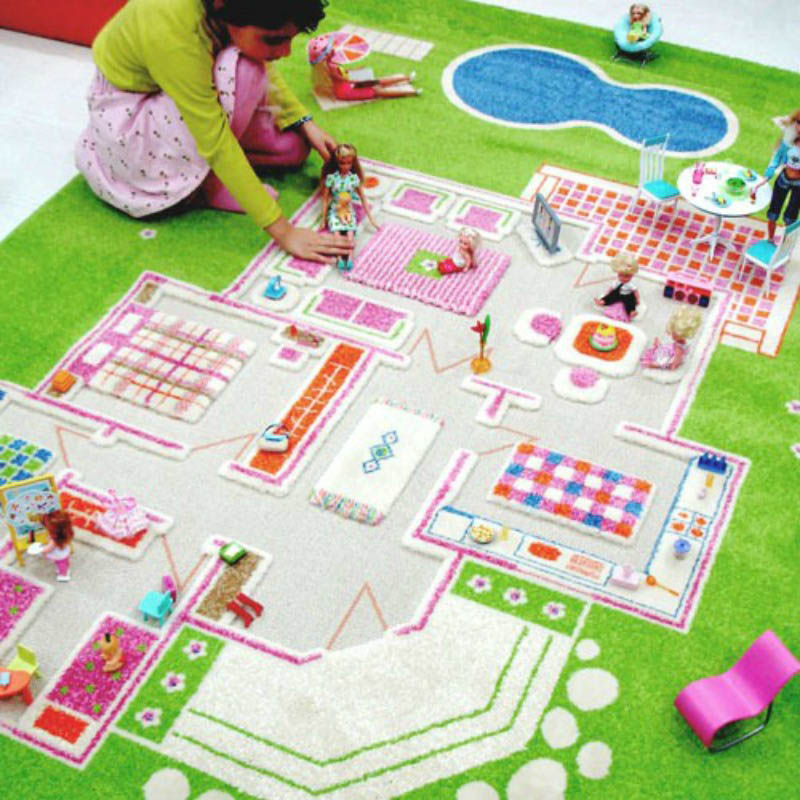 IVI 3D Play Rug Playhouse Green Large 100x200