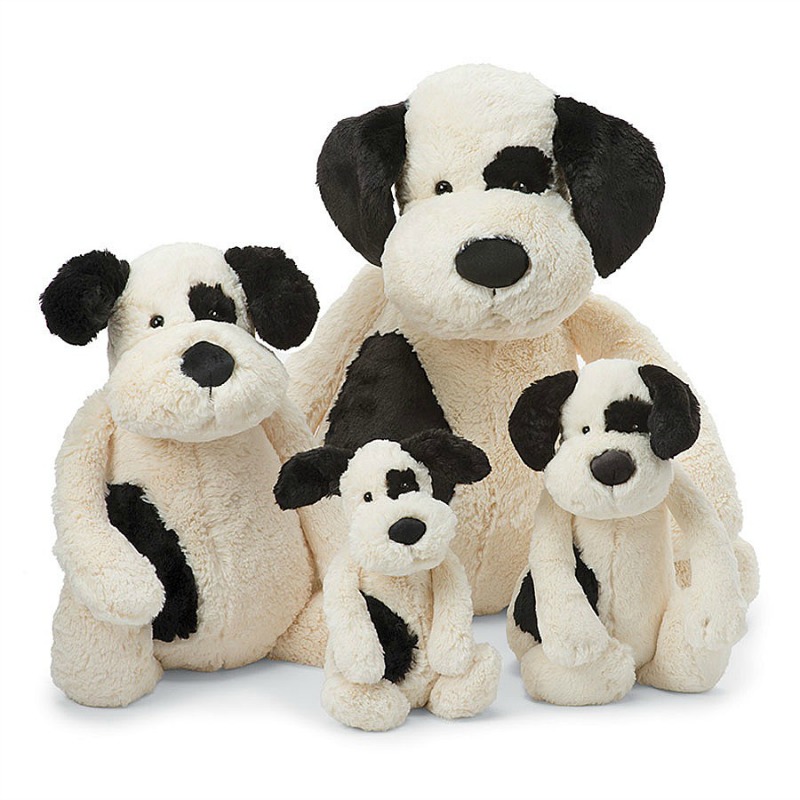 Jellycat Medium Bashful Black Cream Puppy