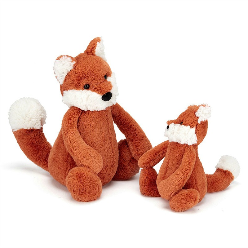 Jellycat Bashful Fox Cub Comparison - small and medium