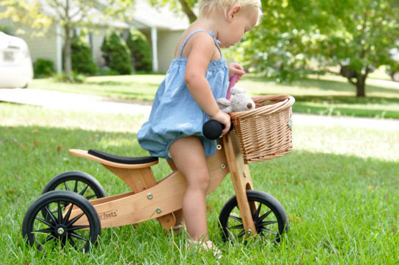 Kinderfeets Tiny Tot 2 in 1 Balance Bike - Bamboo