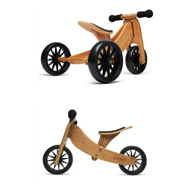 Kinderfeets Tiny Tot 2 in 1 Balance Bike Bamboo