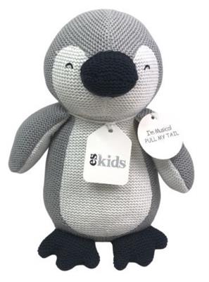 Knitted Musical Penguin Grey