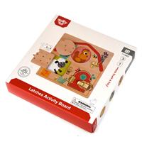 Latches Activity Wooden Puzzle Board