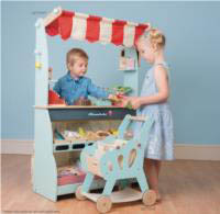Le Toy Van-Wooden Play Food - Reversible Shop and Cafe