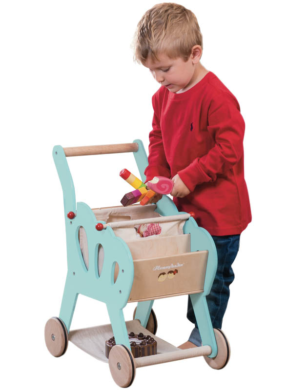 Le Toy Van-Wooden Play Food - Shopping Trolley