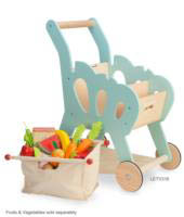 Le Toy Van-Wooden Play Food - Shopping Trolley