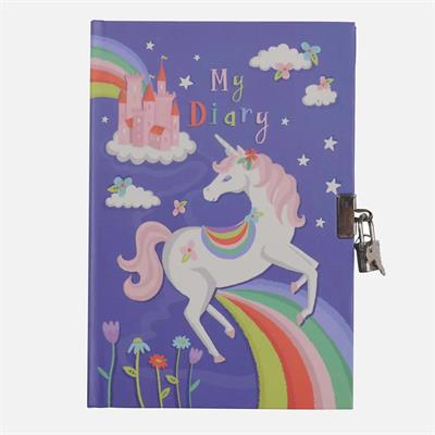 Lockable Diary - Unicorn Rainbows