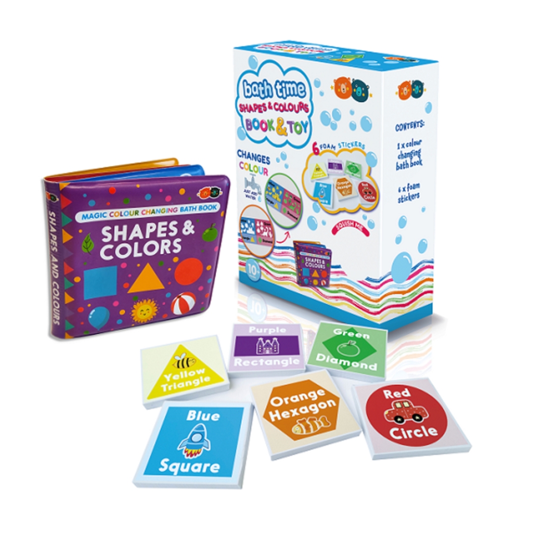 Colour Changing Bath Book & Stickers - Shapes & Colours