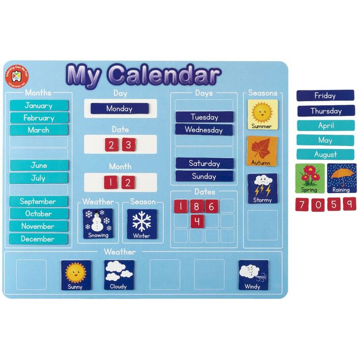 Felt Learning Board Calendar Seasons and Weather Interactive Hands-On Activity 