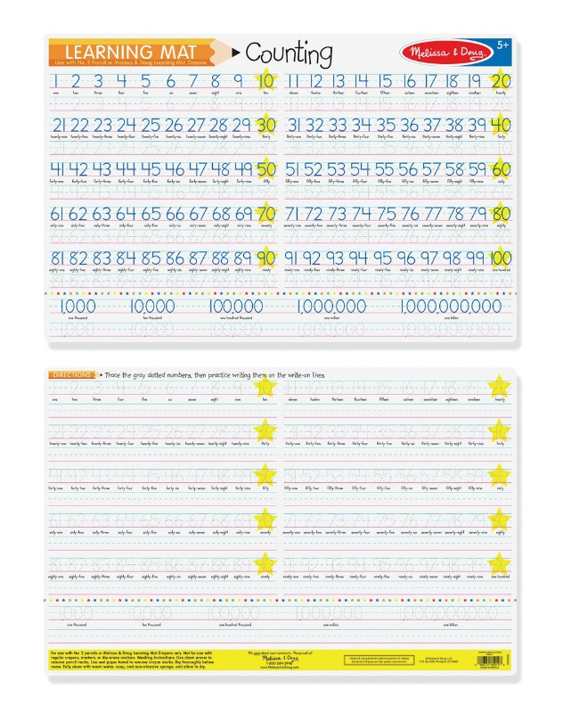 Melissa & Doug Double-Sided Counting Write-A-Mat