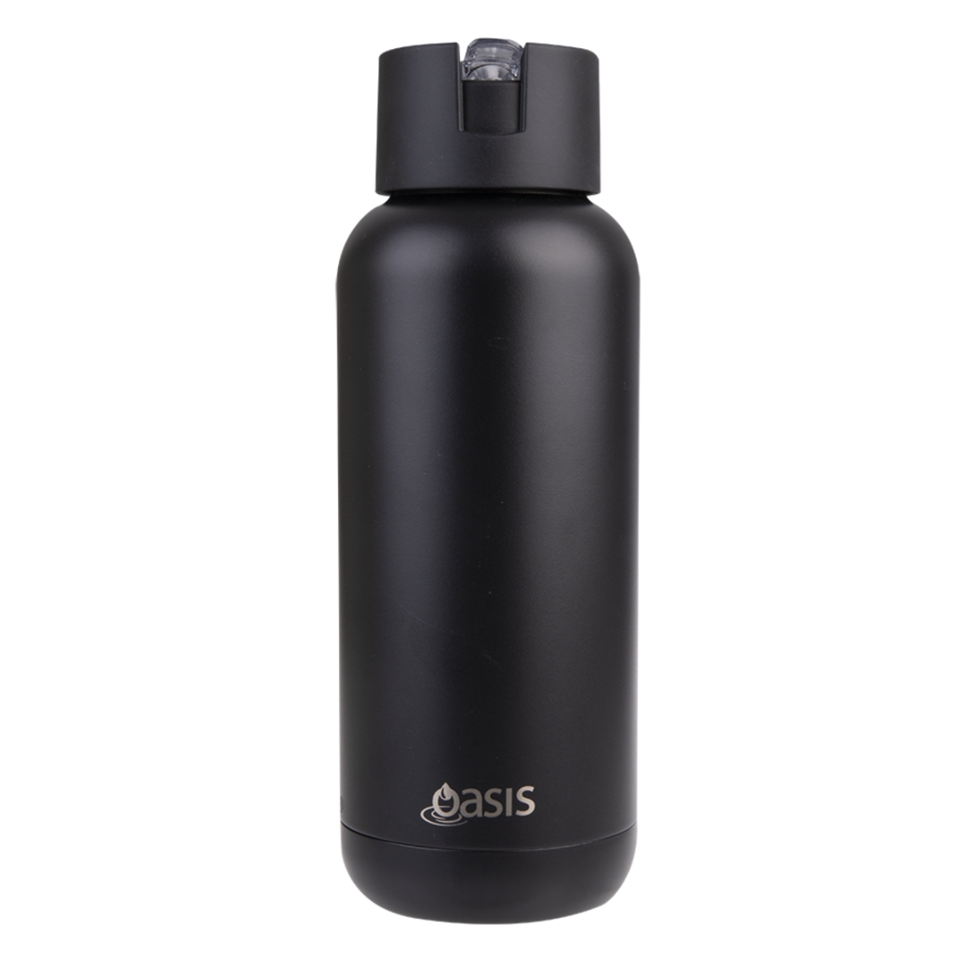 Moda Ceramic Lined Stainless Steel Triple Wall Insulated Drink Bottle 1L Black
