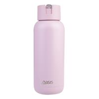 Moda Ceramic Lined Stainless Steel Triple Wall Insulated Drink Bottle 1L Pink Lemonade