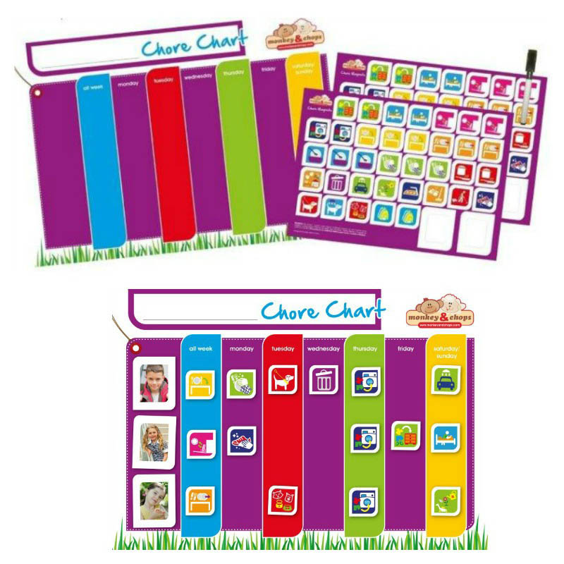 Monkey & Chops Fully Magnetised Chore Chart