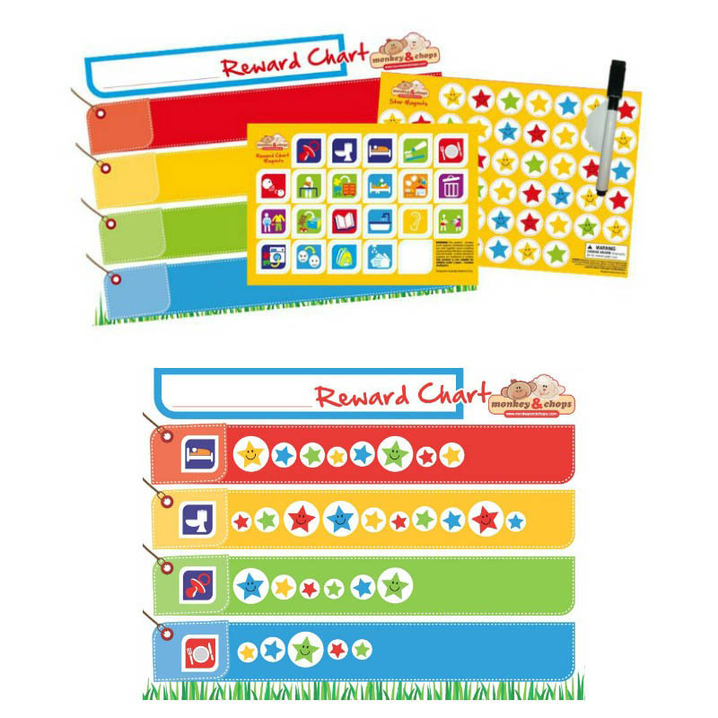 Monkey & Chops Fully Magnetised Reward Chart