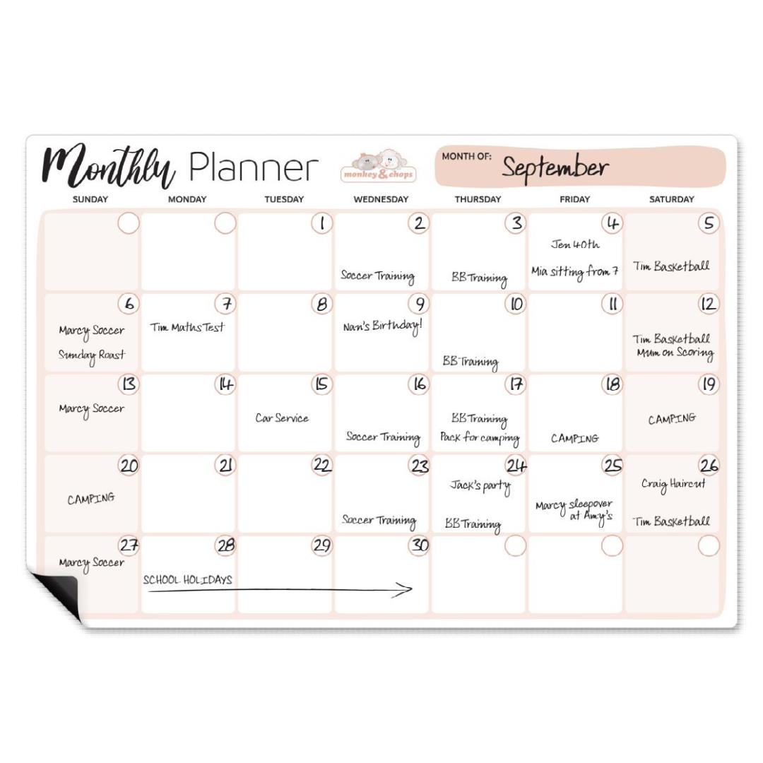 Monkey & Chops Monthly Planner