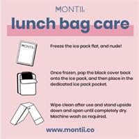 MontiiCo Insulated Large Lunch Bag and Ice Pack Blossom Leopard Care Instructions