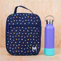 MontiiCo Insulated Large Lunch Bag and Ice Pack Hearts