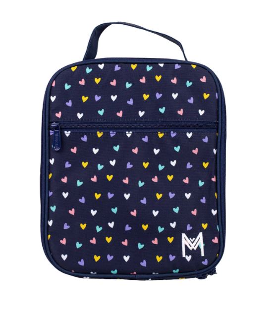 MontiiCo Insulated Large Lunch Bag and Ice Pack Hearts