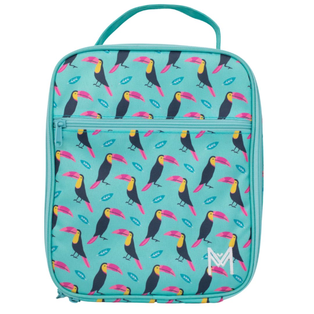 MontiiCo Insulated Large Lunch Bag and Ice Pack Toucan| Kids Lunch Bag