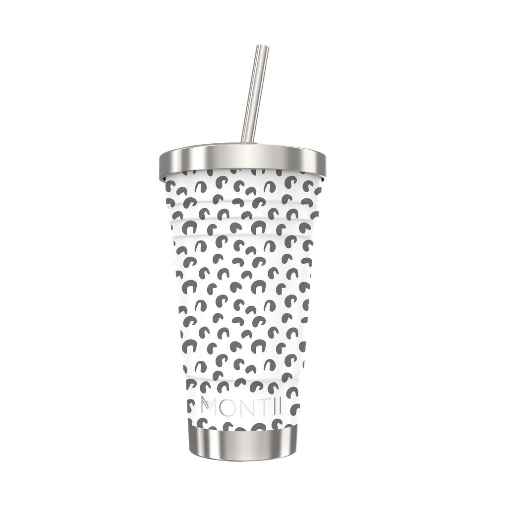 MontiiCo Smoothie Cup - White Leaopard
