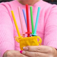 MontiiCo Silicone Mini Stopper Straw Set - Fruity Pop