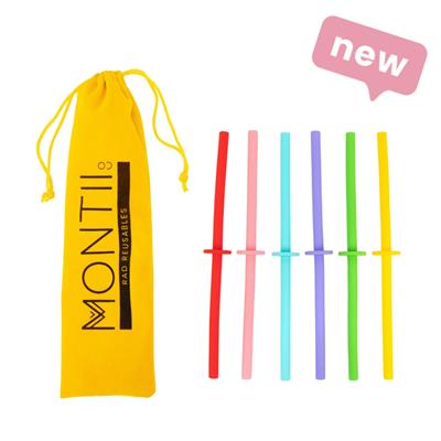 MontiiCo Silicone Mini Stopper Straw Set - Fruity Pop