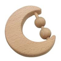 Moon Wooden Baby Rattle