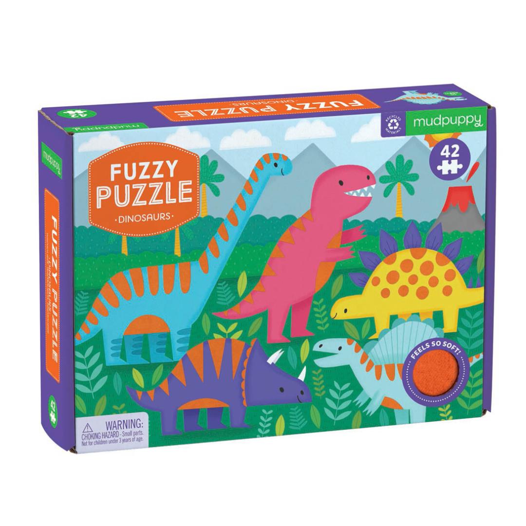 Mudpuppy Fuzzy Dinosaurs Puzzle 42pc