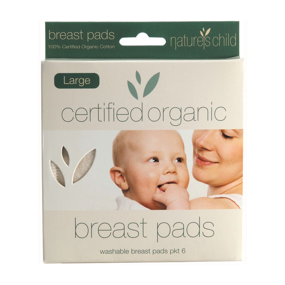 Nature's Child Certified Organic Cotton Breast Pads Large 6 Pack