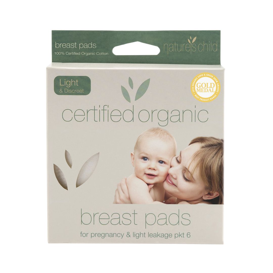 Nature's Child Certified Organic Cotton Washable Breast Pads Light 6 Pack