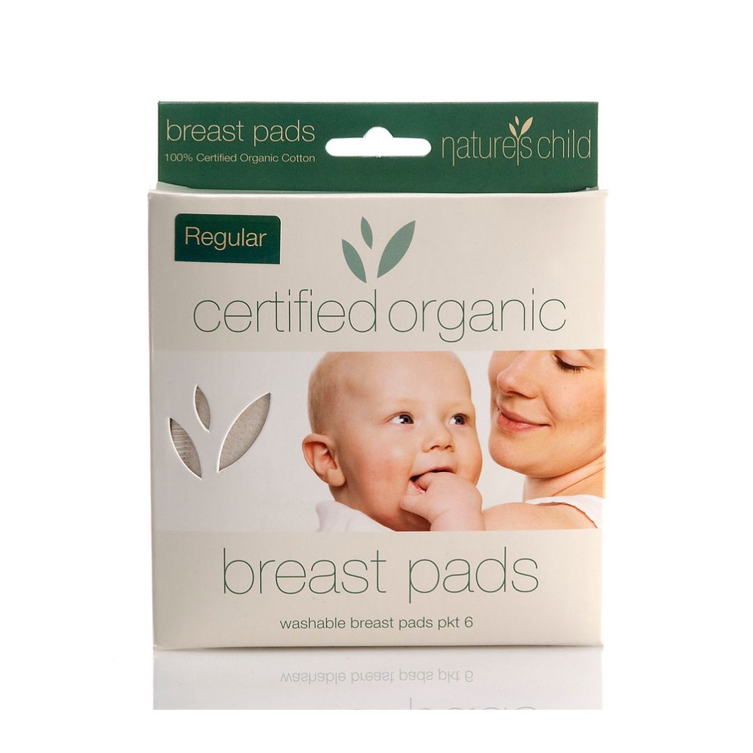 Nature's Child Certified Organic Cotton Washable Breast Pads Regular 6 Pack