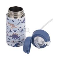 Oasis Kids Stainless Steel Double Wall Insulated Drink Bottle with Sipper (400ml) Dinosaur Land