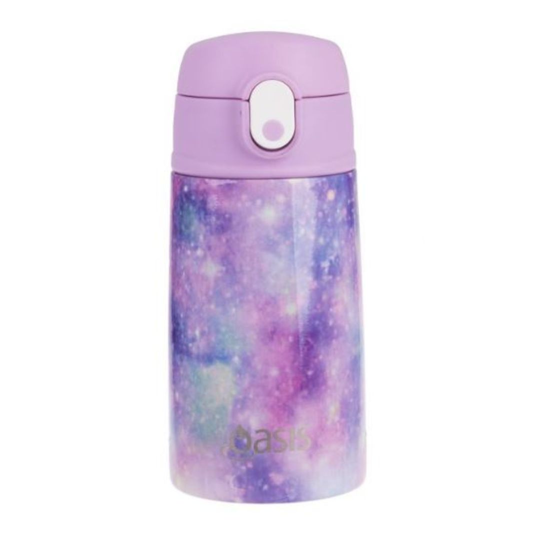 Oasis Kids Stainless Steel Double Wall Insulated Drink Bottle with Sipper (400ml) Galaxy