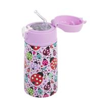 Oasis Kids Stainless Steel Double Wall Insulated Drink Bottle with Sipper (400ml) Lovely Ladybugs