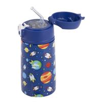 Oasis Kids Stainless Steel Double Wall Insulated Drink Bottle with Sipper (400ml) Outer Space