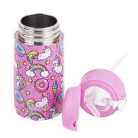 Oasis Kids Stainless Steel Double Wall Insulated Drink Bottle with Sipper (400ml) Unicorn