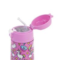 Oasis Kids Stainless Steel Double Wall Insulated Drink Bottle with Sipper (400ml) Unicorn