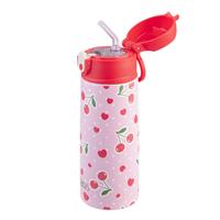 Oasis Kids Stainless Steel Double Wall Insulated Drink Bottle with Sipper (550ml) Cherry Crush