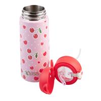 Oasis Kids Stainless Steel Double Wall Insulated Drink Bottle with Sipper (550ml) Cherry Crush