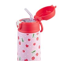 Oasis Kids Stainless Steel Double Wall Insulated Drink Bottle with Sipper (550ml) Cherry Crush