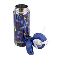 Oasis Kids Stainless Steel Double Wall Insulated Drink Bottle with Sipper (550ml) Gamer