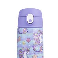 Oasis Kids Stainless Steel Double Wall Insulated Drink Bottle with Sipper (550ml) Mermaid Unicorns