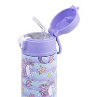 Oasis Kids Stainless Steel Double Wall Insulated Drink Bottle with Sipper (550ml) Mermaid Unicorns