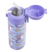 Oasis Kids Stainless Steel Double Wall Insulated Drink Bottle with Sipper (550ml) Mermaid Unicorns