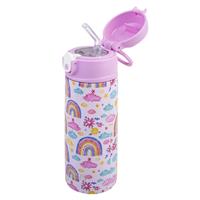 Oasis Kids Stainless Steel Double Wall Insulated Drink Bottle with Sipper (550ml) Rainbow Sky